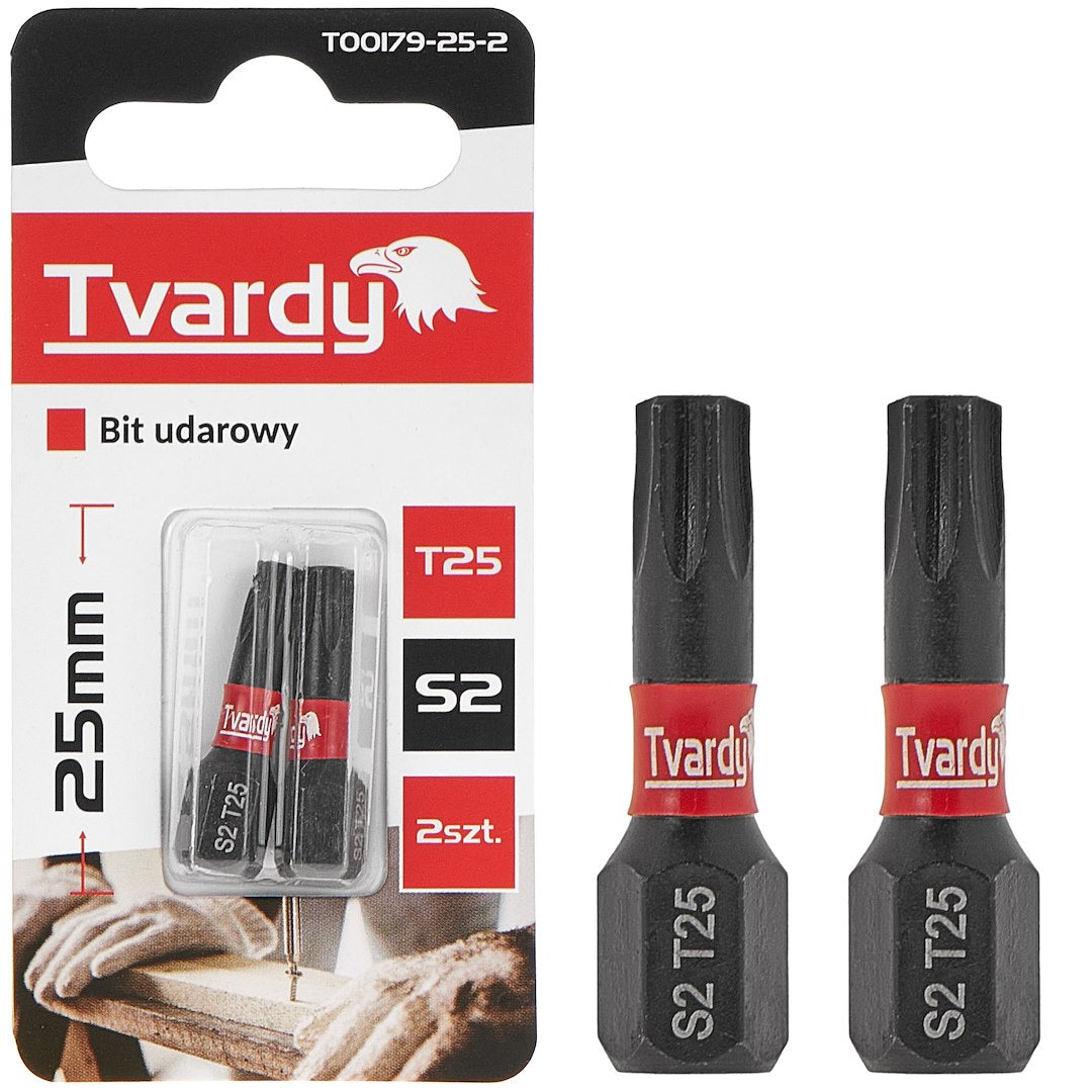 Impact screwdriver bit T25 25 mm S2 – Pack of 2