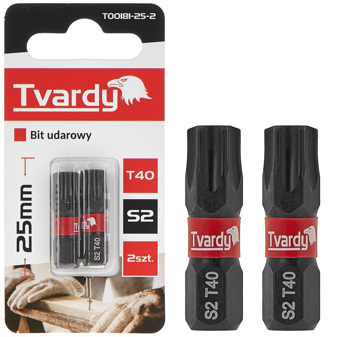 Impact Screwdriver Bit T40 25mm S2 – Pack of 2
