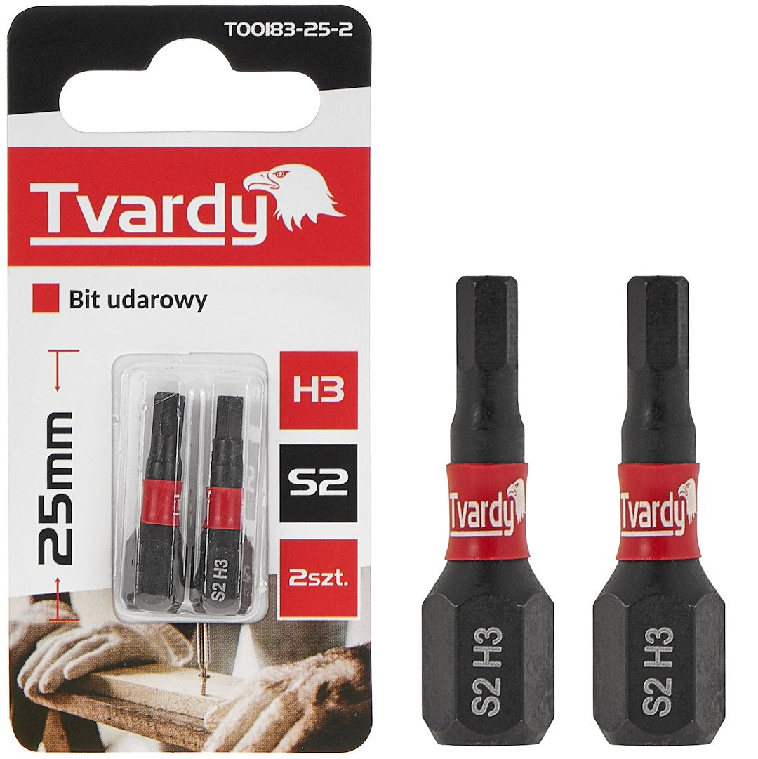 Impact Screwdriver Bit H3 25mm S2 – Pack of 2