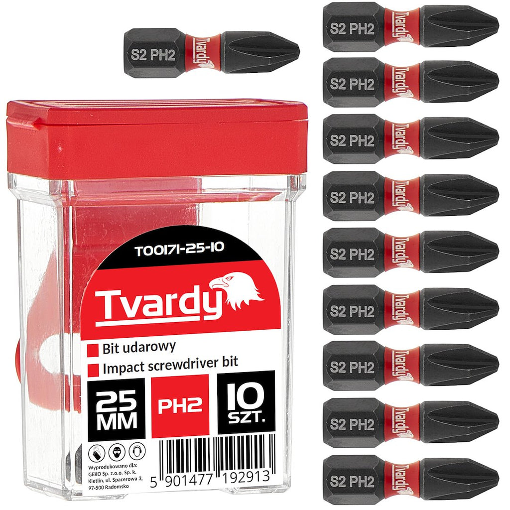 Impact Screwdriver Bit PH2 25mm S2 – Box – Pack of 10