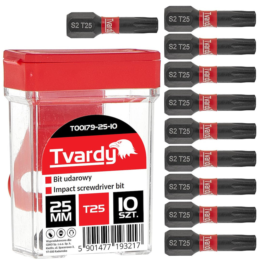 Impact screwdriver bit T25 25mm S2 – box – Pack of 10
