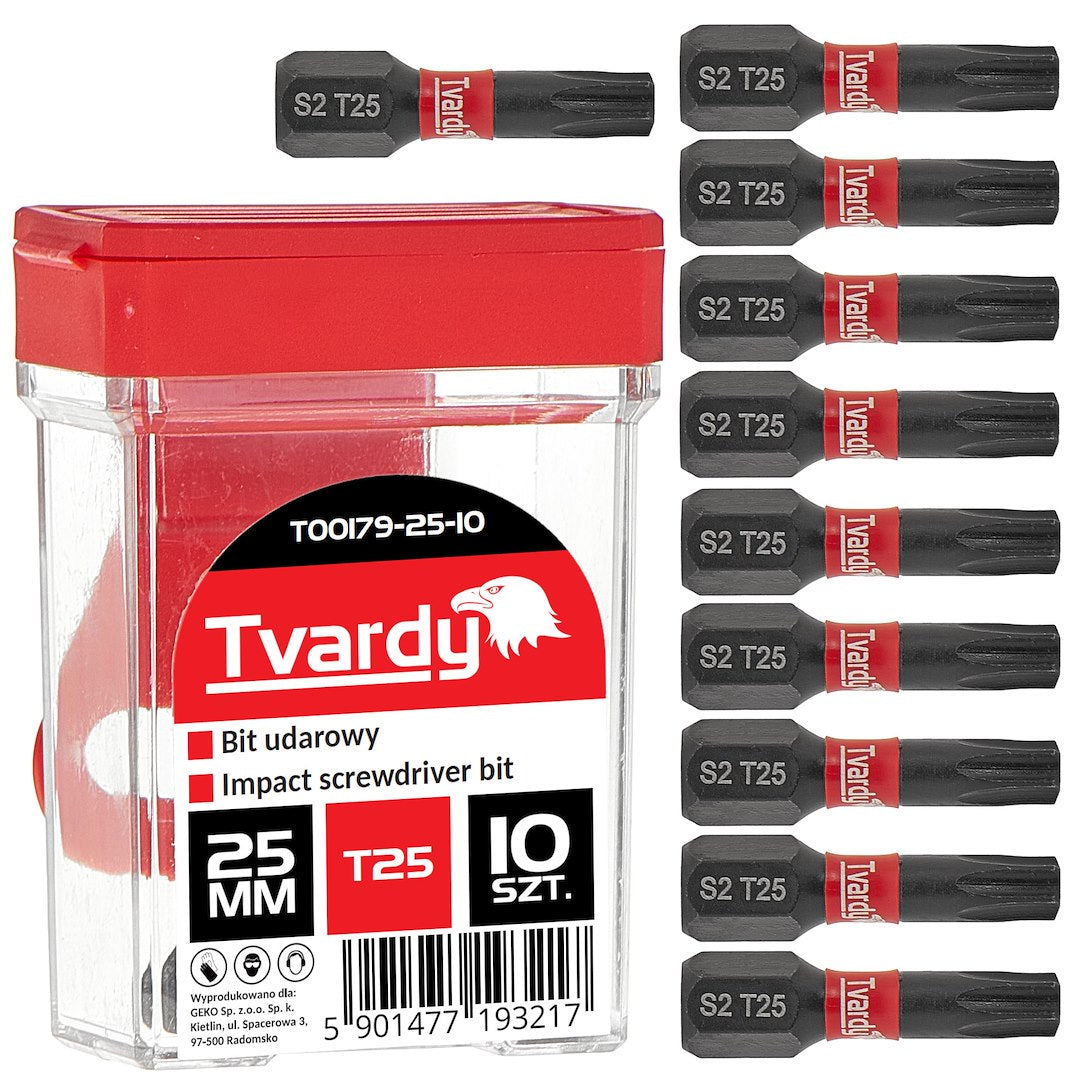 Impact screwdriver bit T25 25mm S2 – box – Pack of 10
