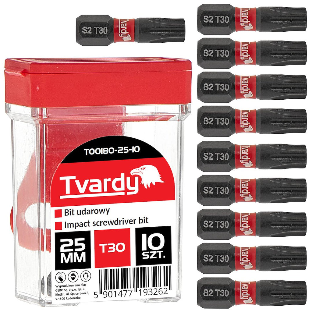 Impact screwdriver bit T30, 25 mm, S2 – box – Pack of 10