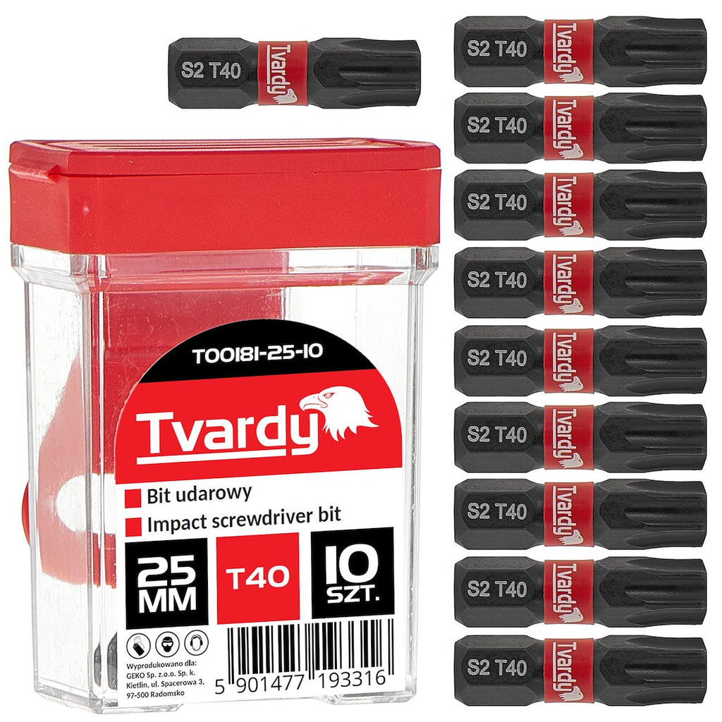 Impact screwdriver bit T40 25mm S2 – box – Pack of 10
