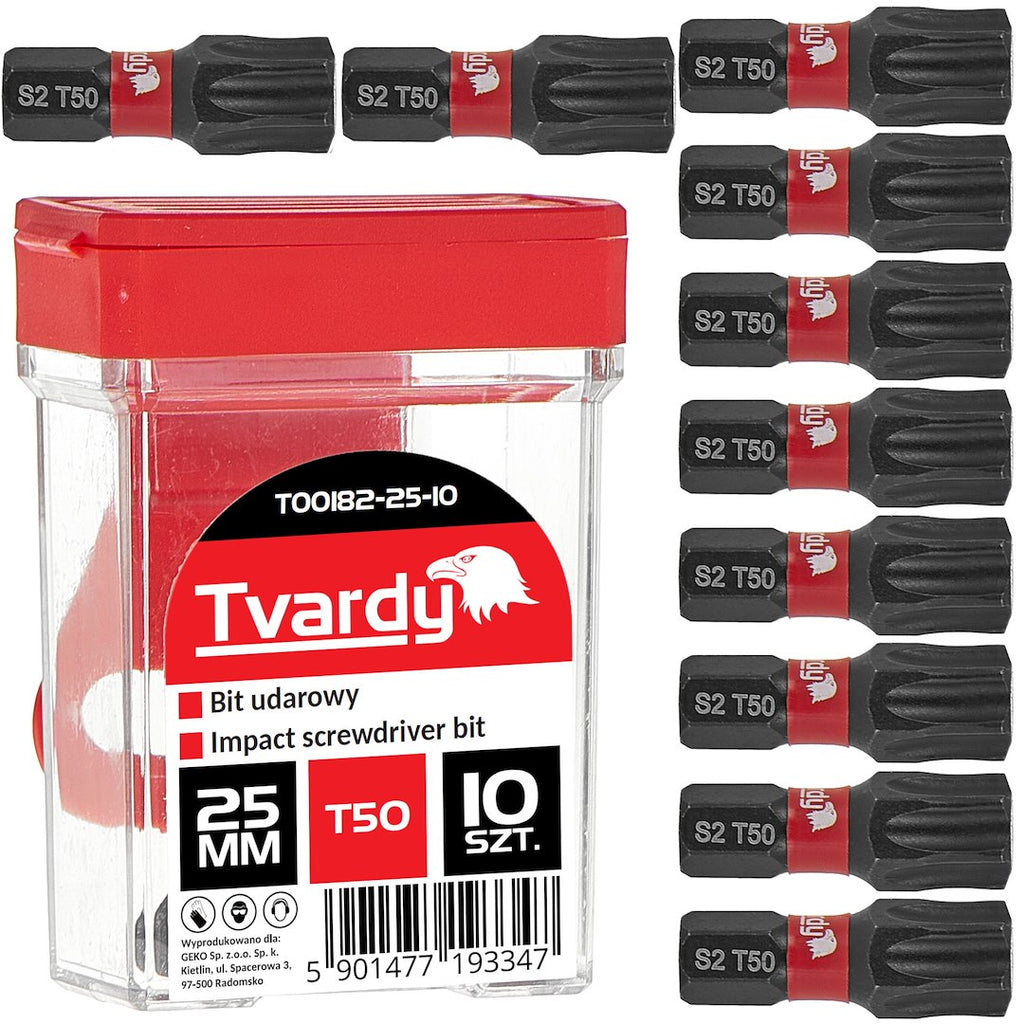 Impact screwdriver bit T50 25mm S2 – box – Pack of 10