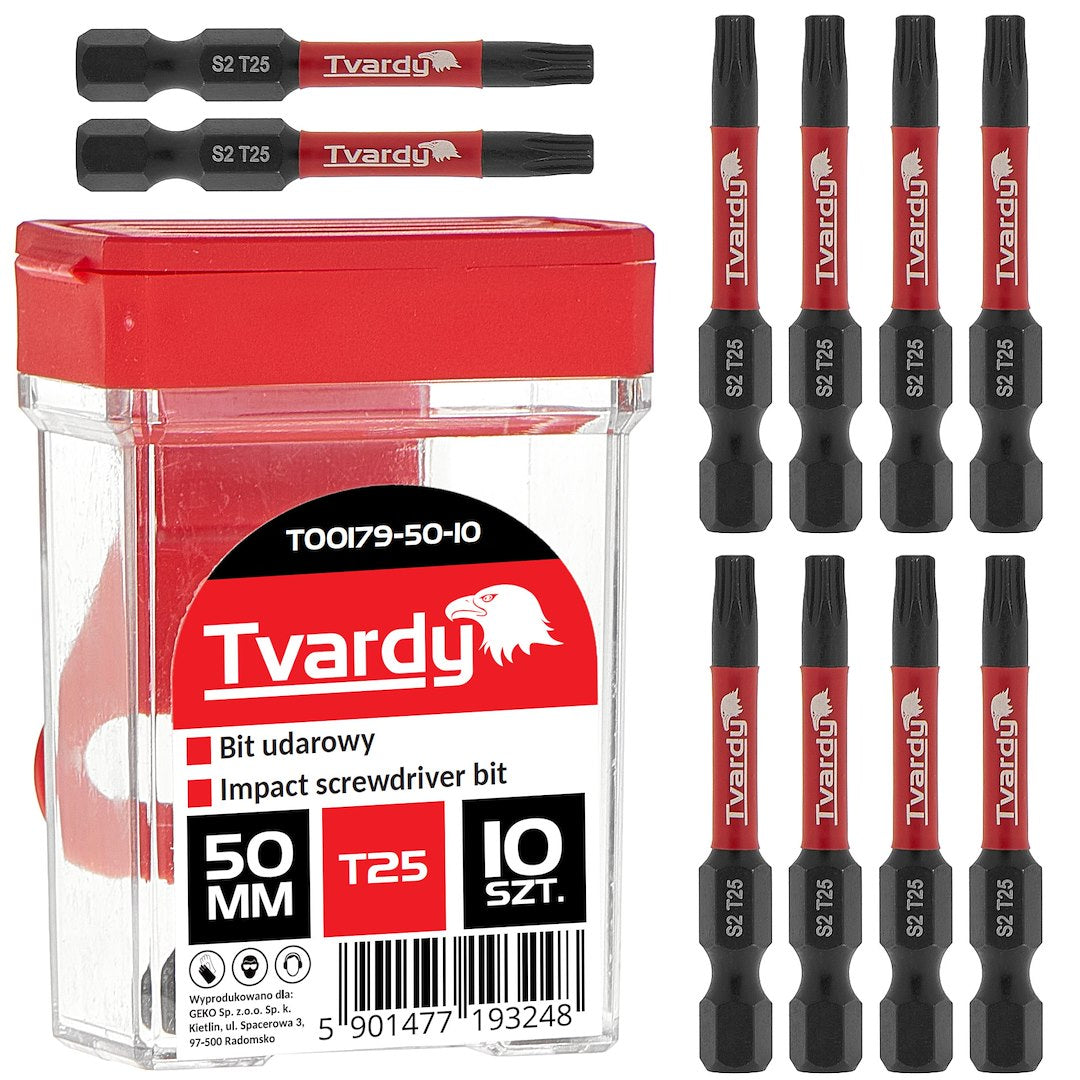 Impact screwdriver bit T25 50mm S2 – box – Pack of 10