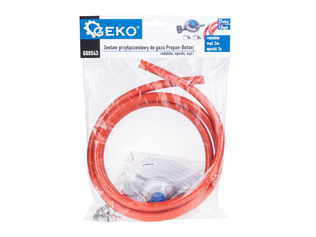 Propane-butane gas connection set – regulator, hose clamps and 2 m hose