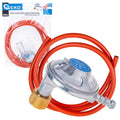 Propane-butane gas connection set – angled regulator, hose clamps and 2 m hose