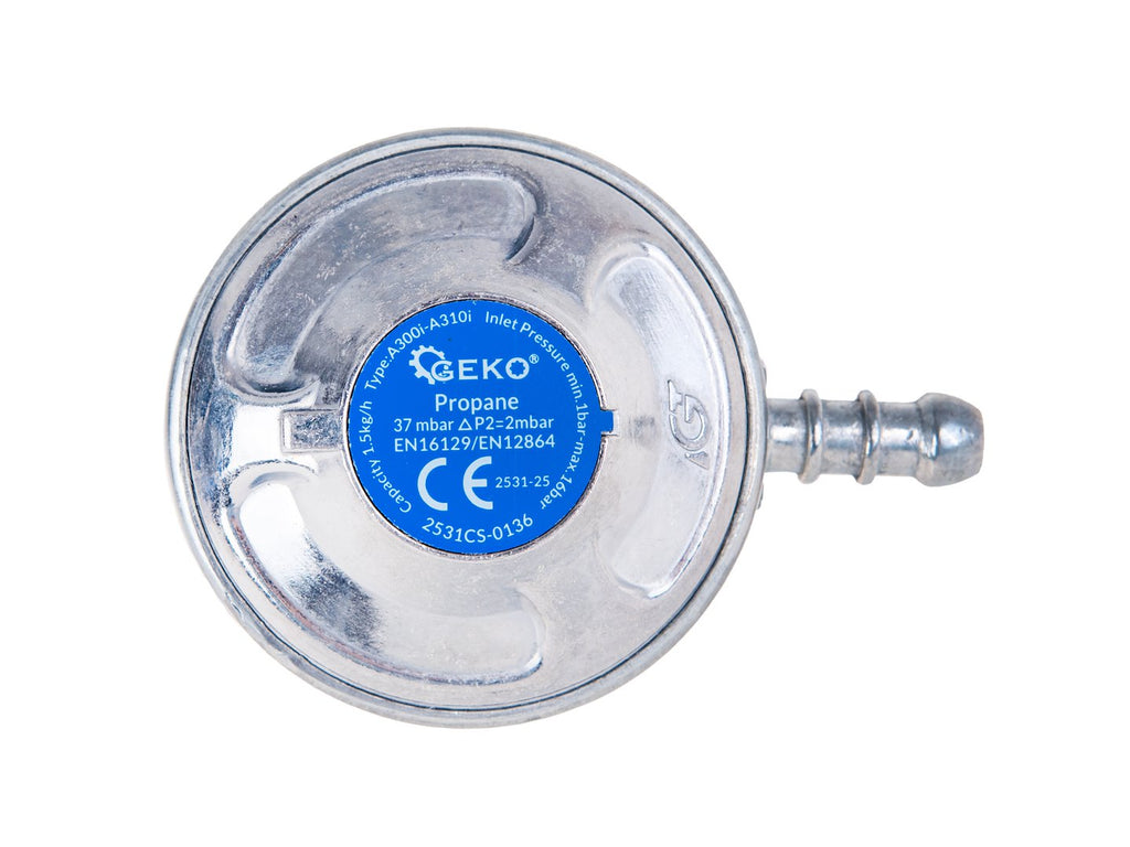 Propane-butane gas connection set – angled regulator, hose clamps and 2 m hose