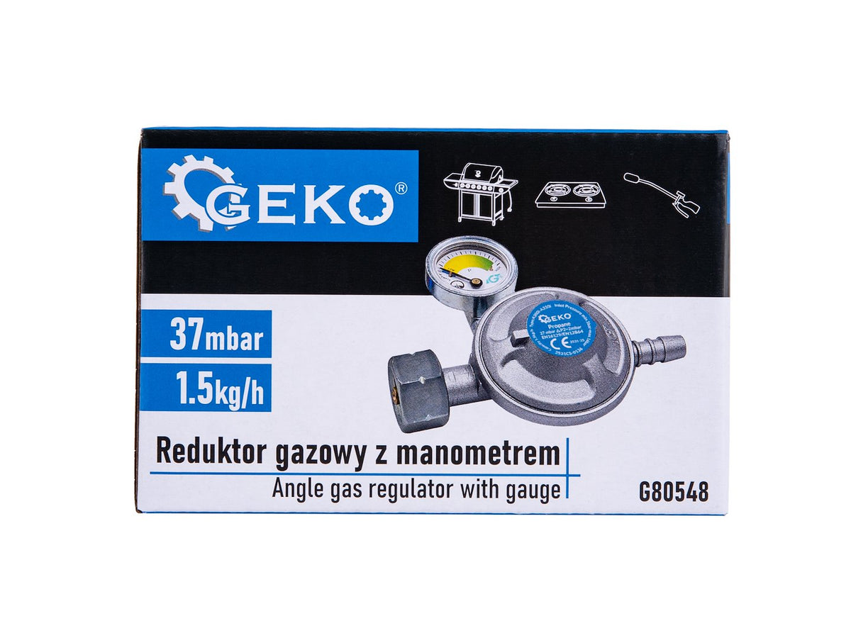 Propane-butane gas regulator with gauge 37mbar 1,5kg/h