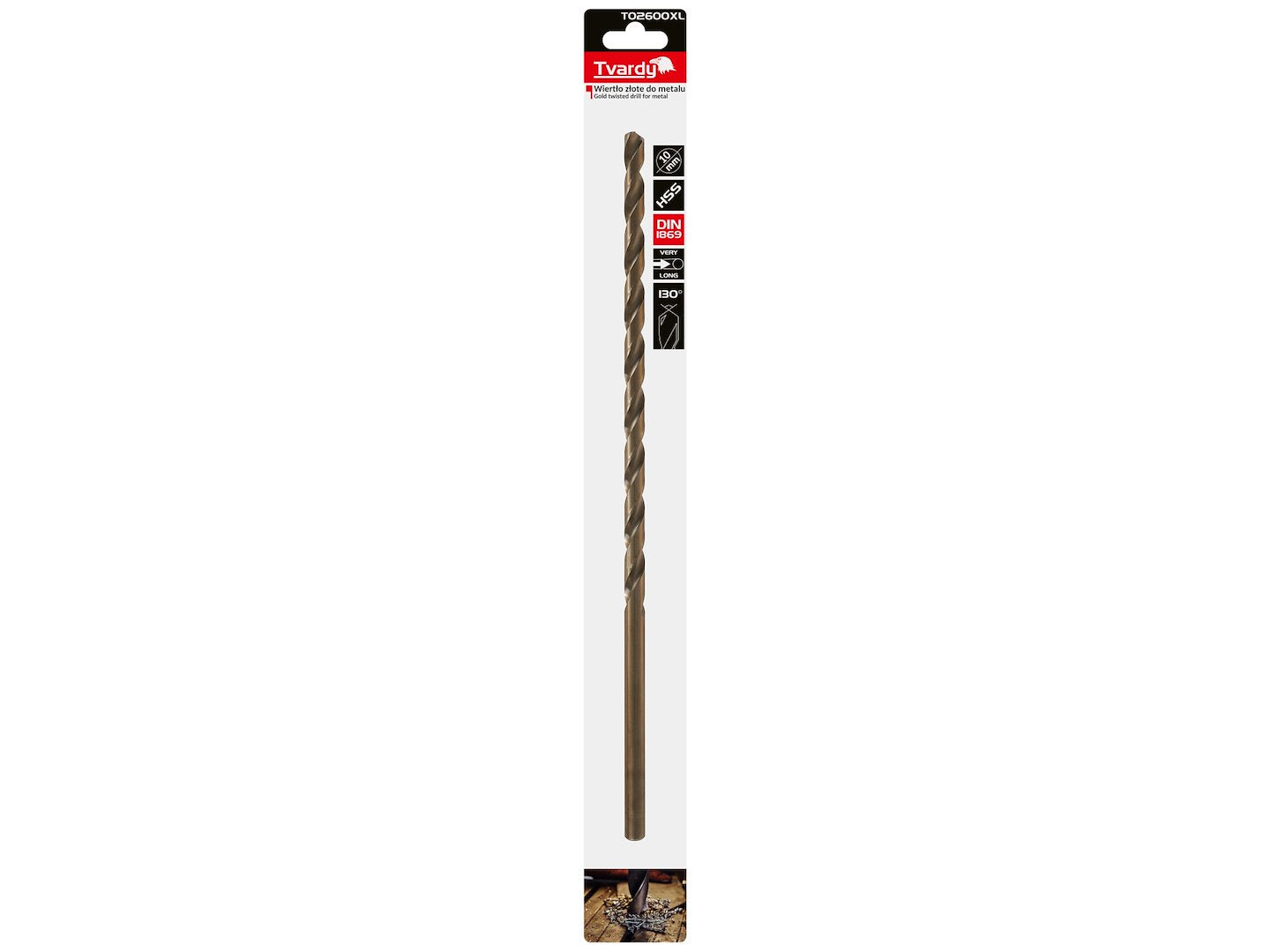 Long HSS DIN1869 10.0 x 340mm gold metal twist drill bit