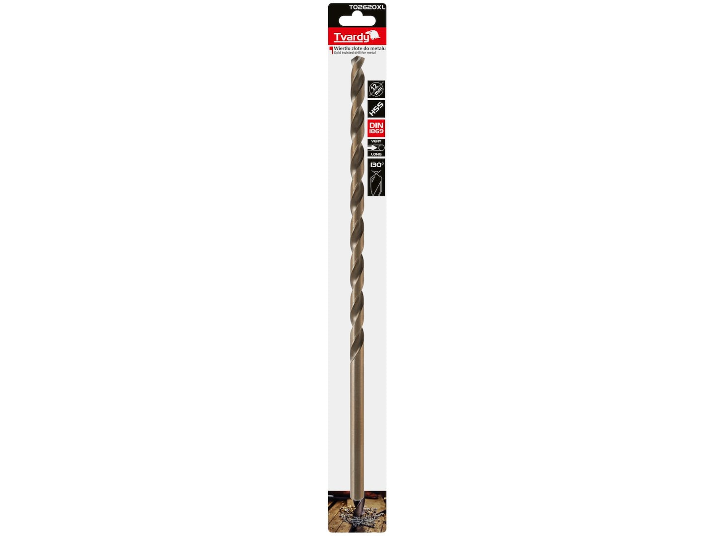 Long HSS DIN1869 12.0 x 375mm gold metal twist drill bit
