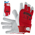 Goat leather winter gloves, elastic cotton back, Velcro cuff, size 8 – Pack of 12