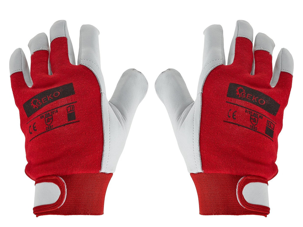 Goat leather winter gloves, elastic cotton back, velcro cuff s.10 – Pack of 12