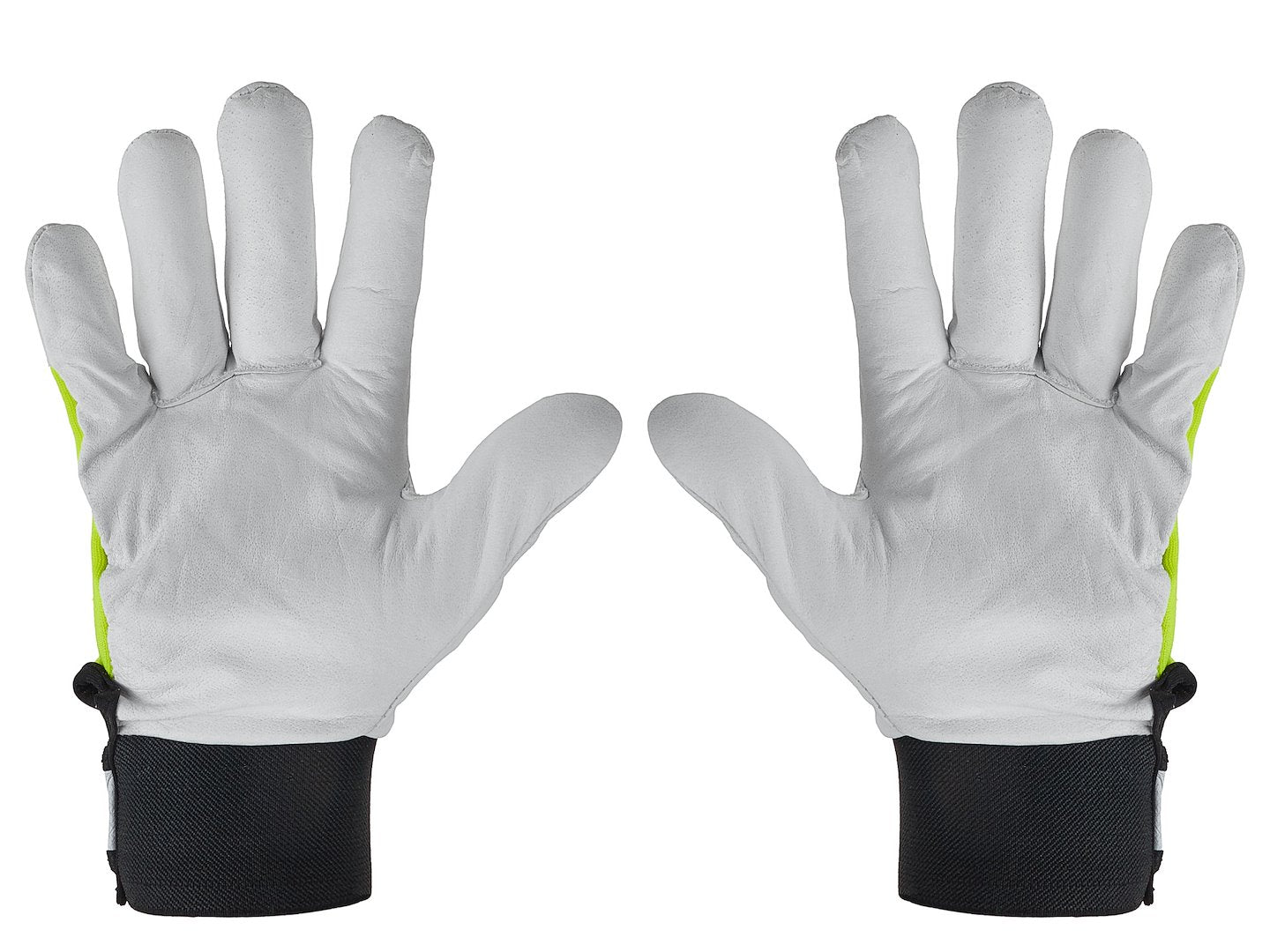 Goat leather yellow gloves, elastic cotton back, Velcro cuff, size 9 – Pack of 12