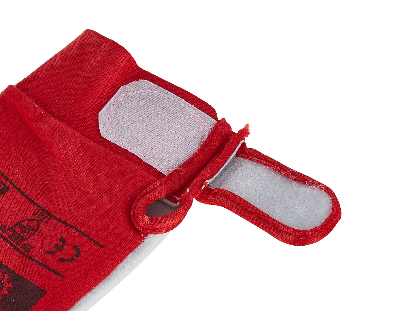 Goat leather red gloves, elastic cotton back, velcro cuff s.10 – Pack of 12
