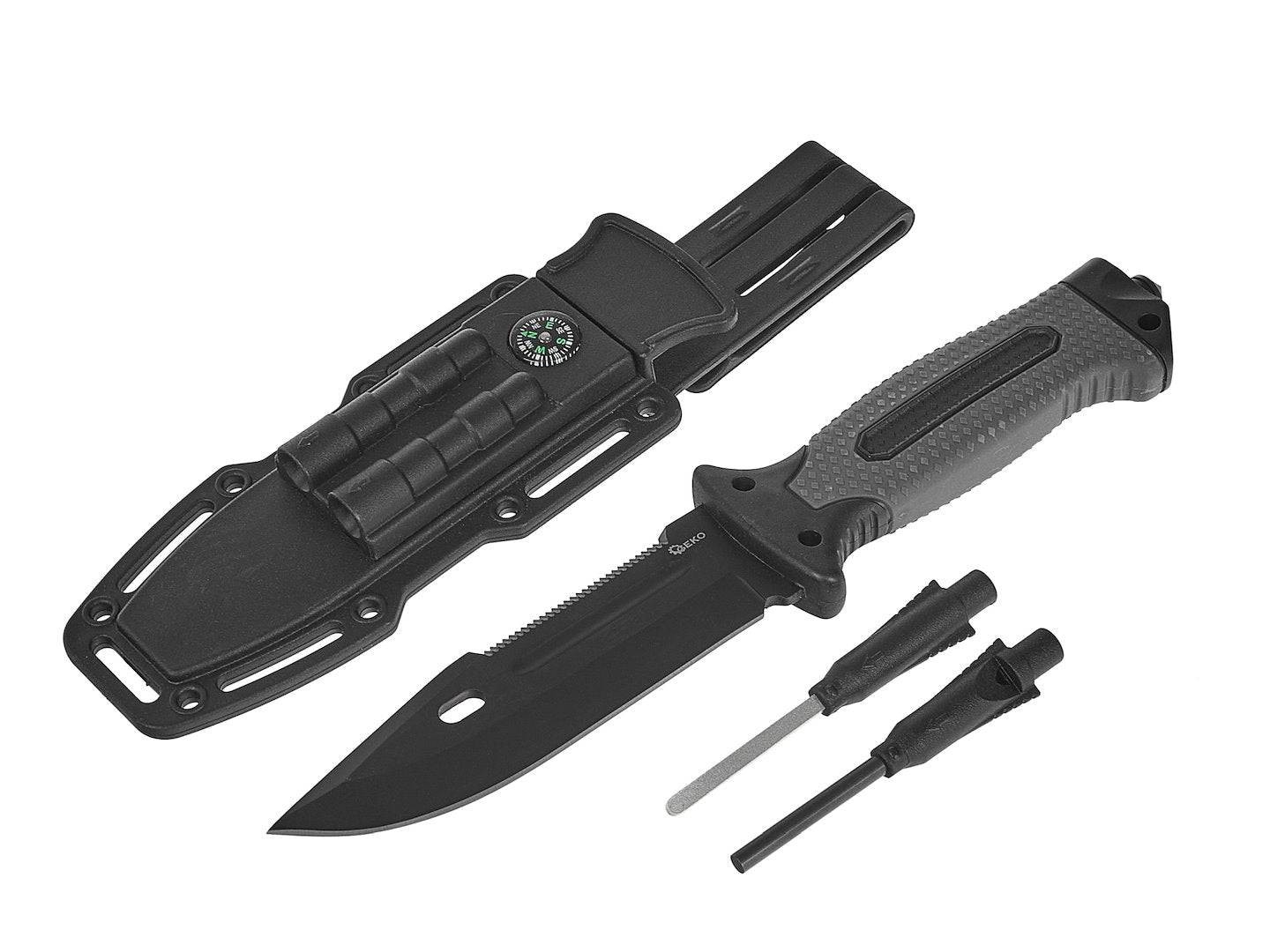 Tactical Knife 275/135 mm with Holster BLACK SURVIVAL SERIES