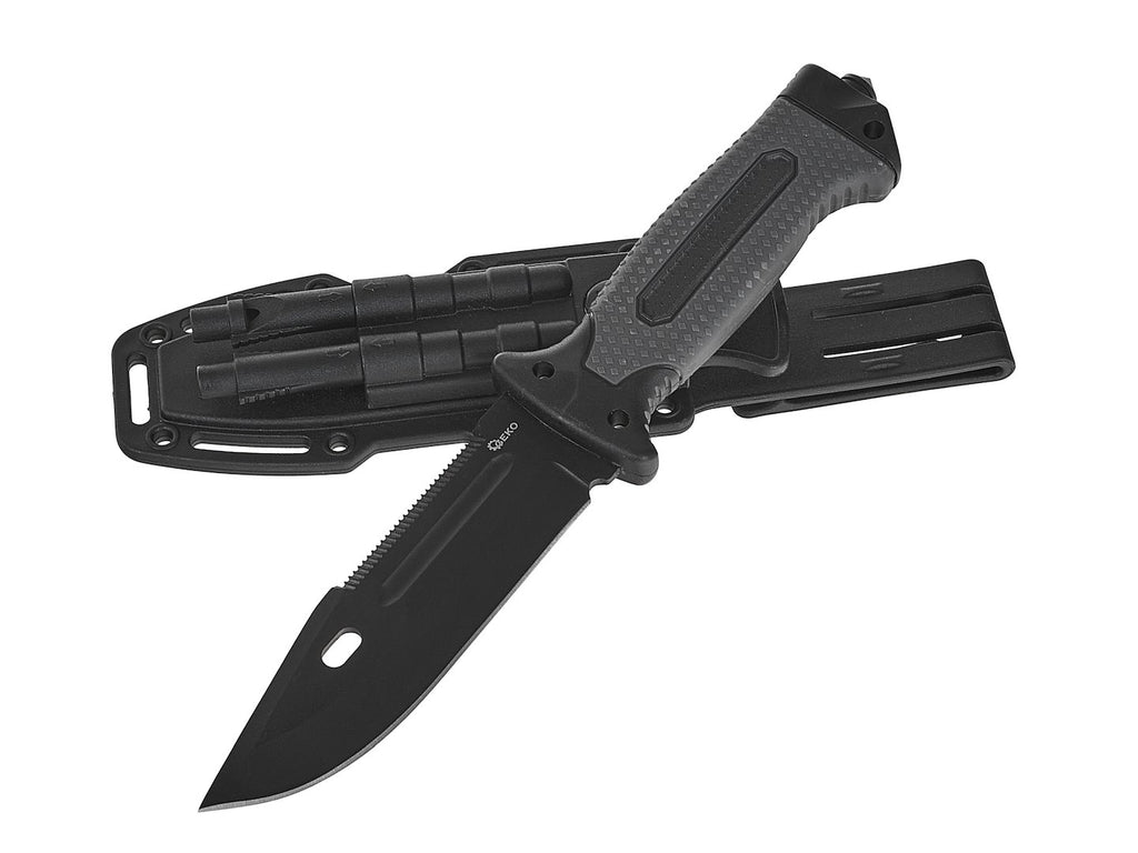 Tactical Knife 275/135 mm with Holster BLACK SURVIVAL SERIES