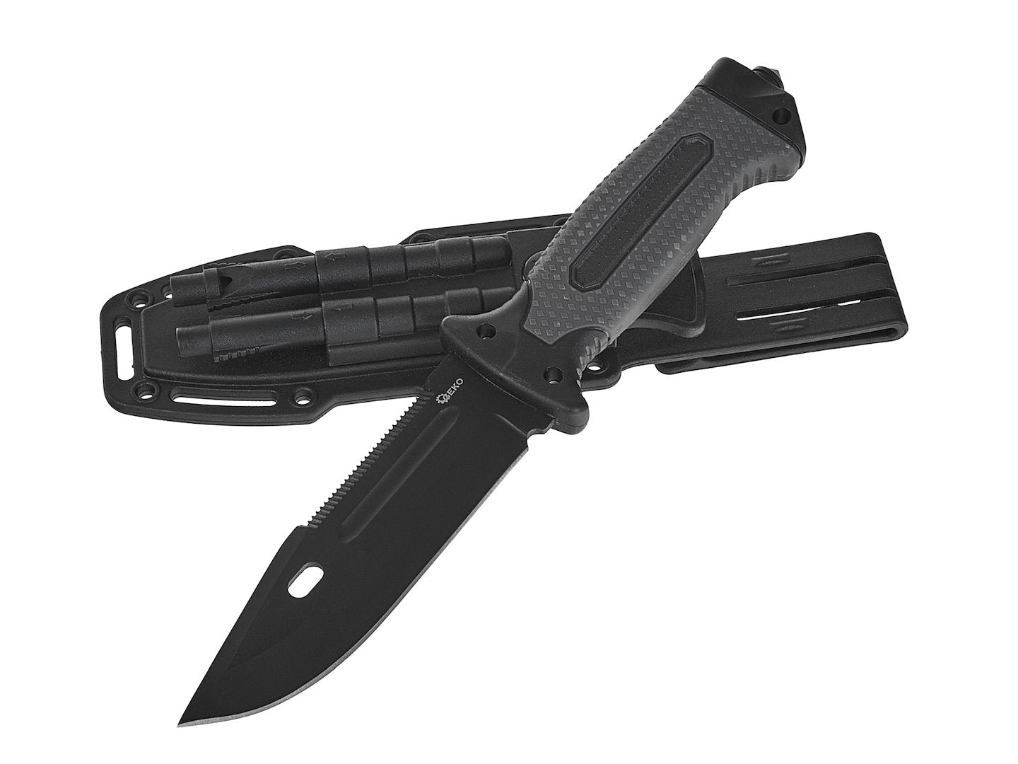 Tactical Knife 275/135 mm with Holster BLACK SURVIVAL SERIES