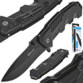 Tactical jackknife 200/85 mm with holster BLACK SURVIVAL SERIES