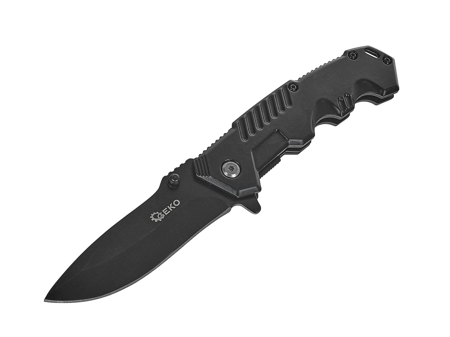 Tactical jackknife 200/85 mm with holster BLACK SURVIVAL SERIES