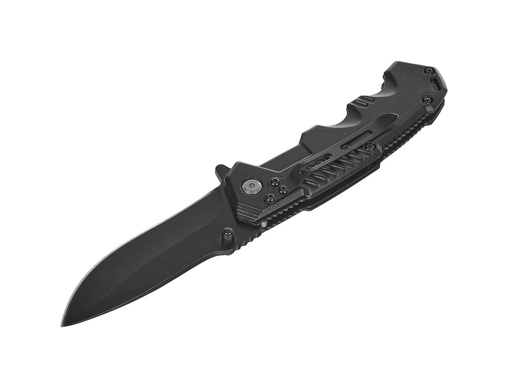 Tactical jackknife 200/85 mm with holster BLACK SURVIVAL SERIES
