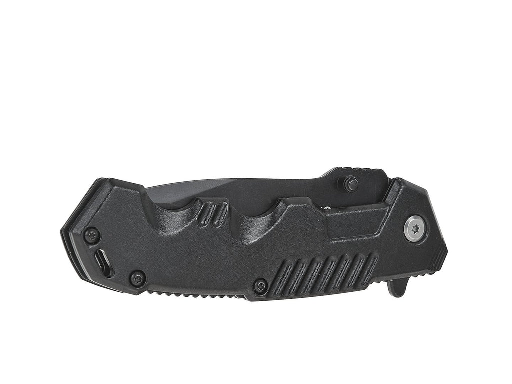 Tactical jackknife 200/85 mm with holster BLACK SURVIVAL SERIES