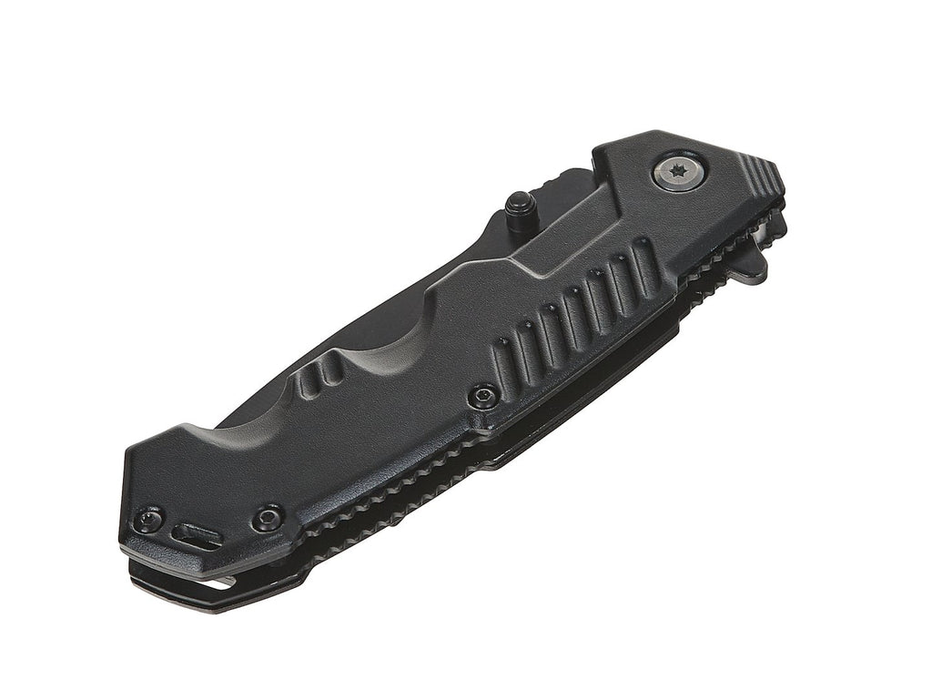 Tactical jackknife 200/85 mm with holster BLACK SURVIVAL SERIES