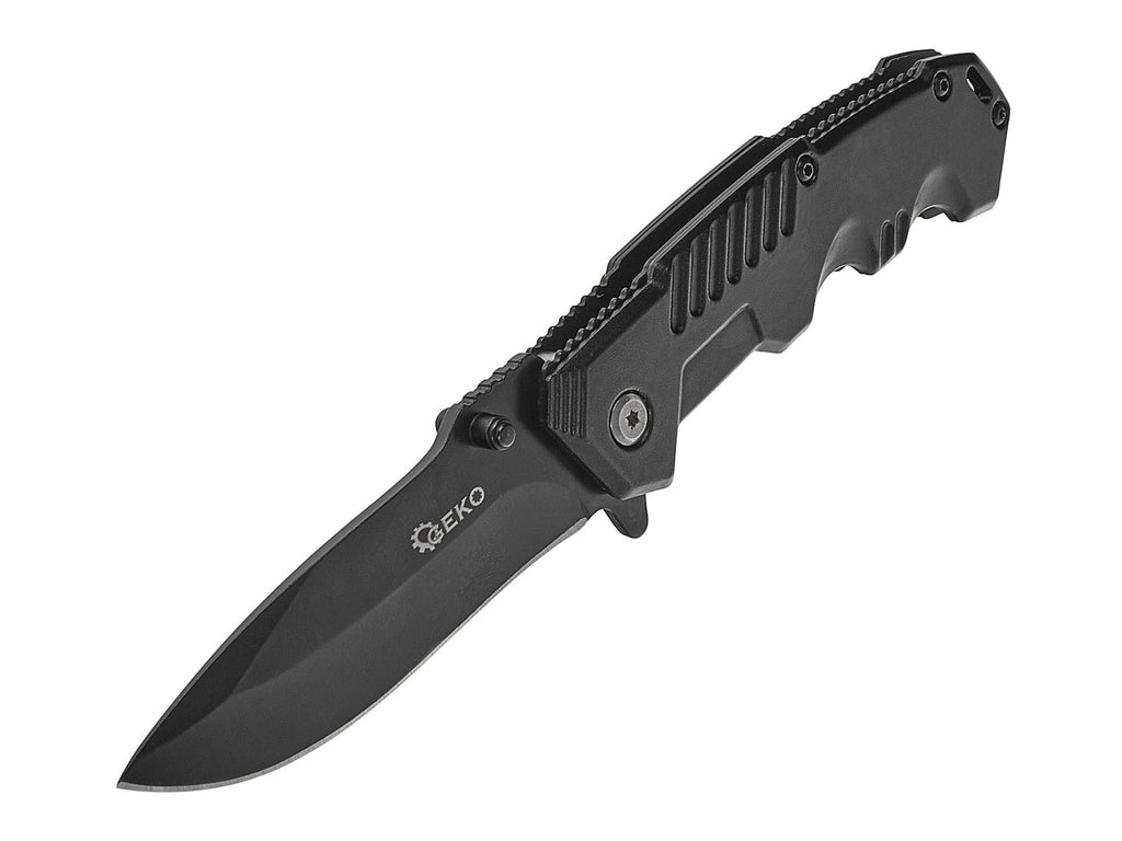Tactical jackknife 200/85 mm with holster BLACK SURVIVAL SERIES