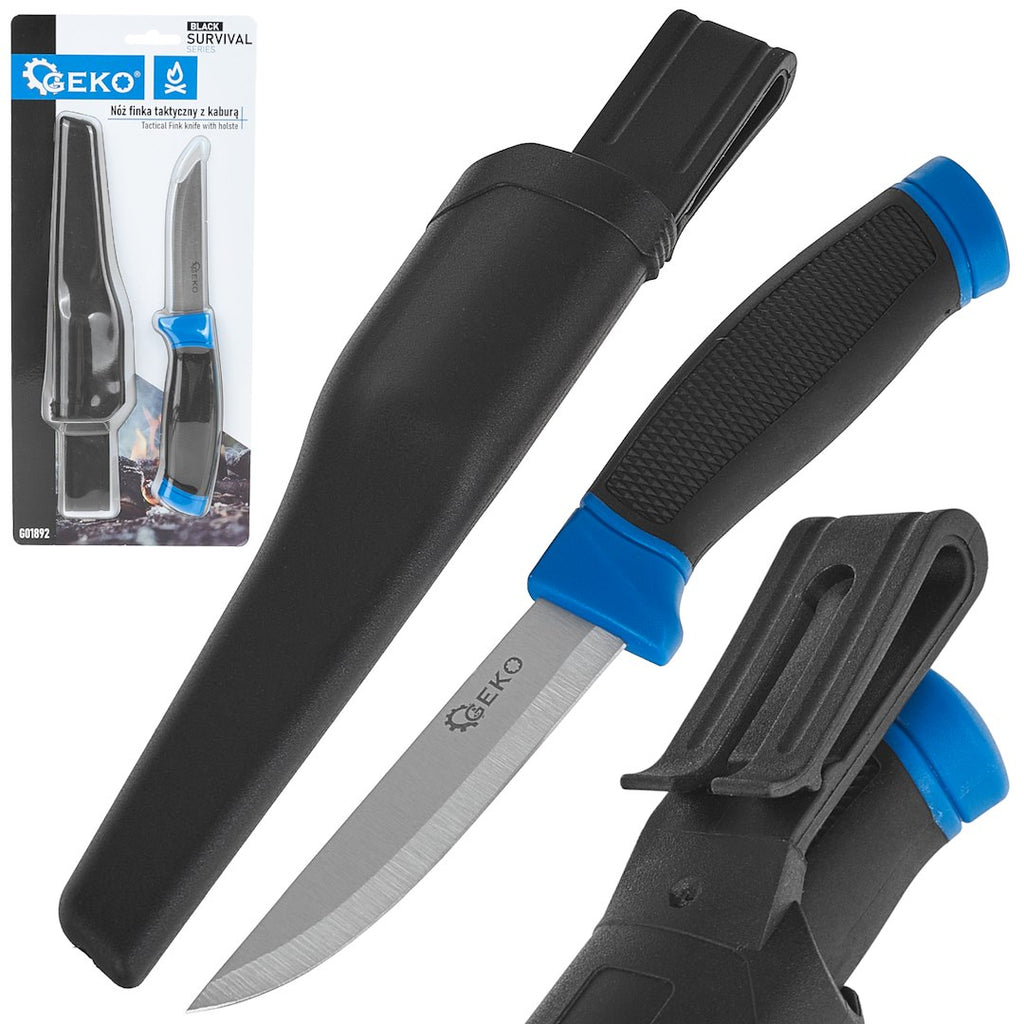 Tactical Fink Knife 215/105 mm with holster — BLACK SURVIVAL SERIES