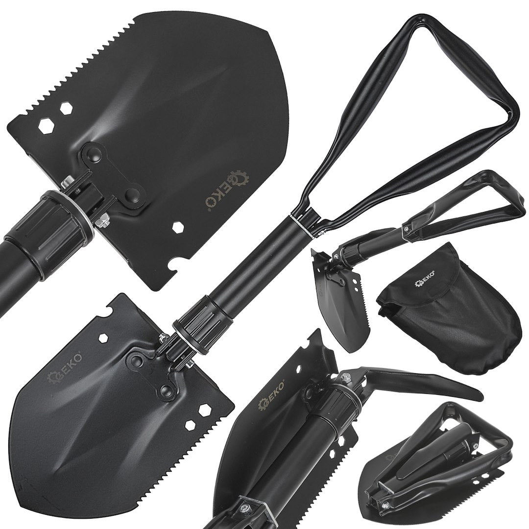 5-in-1 Tactical Folding Shovel — Black Survival Series