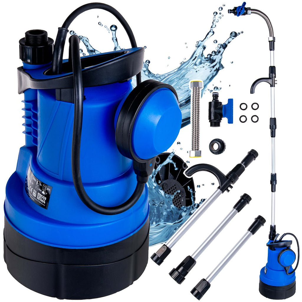 Submersible barrel rainwater pump with float switch, 400 W