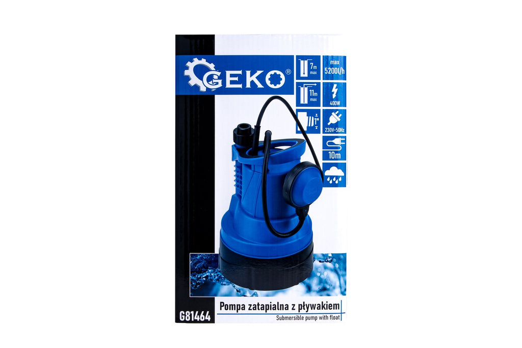 Submersible barrel rainwater pump with float switch, 400 W