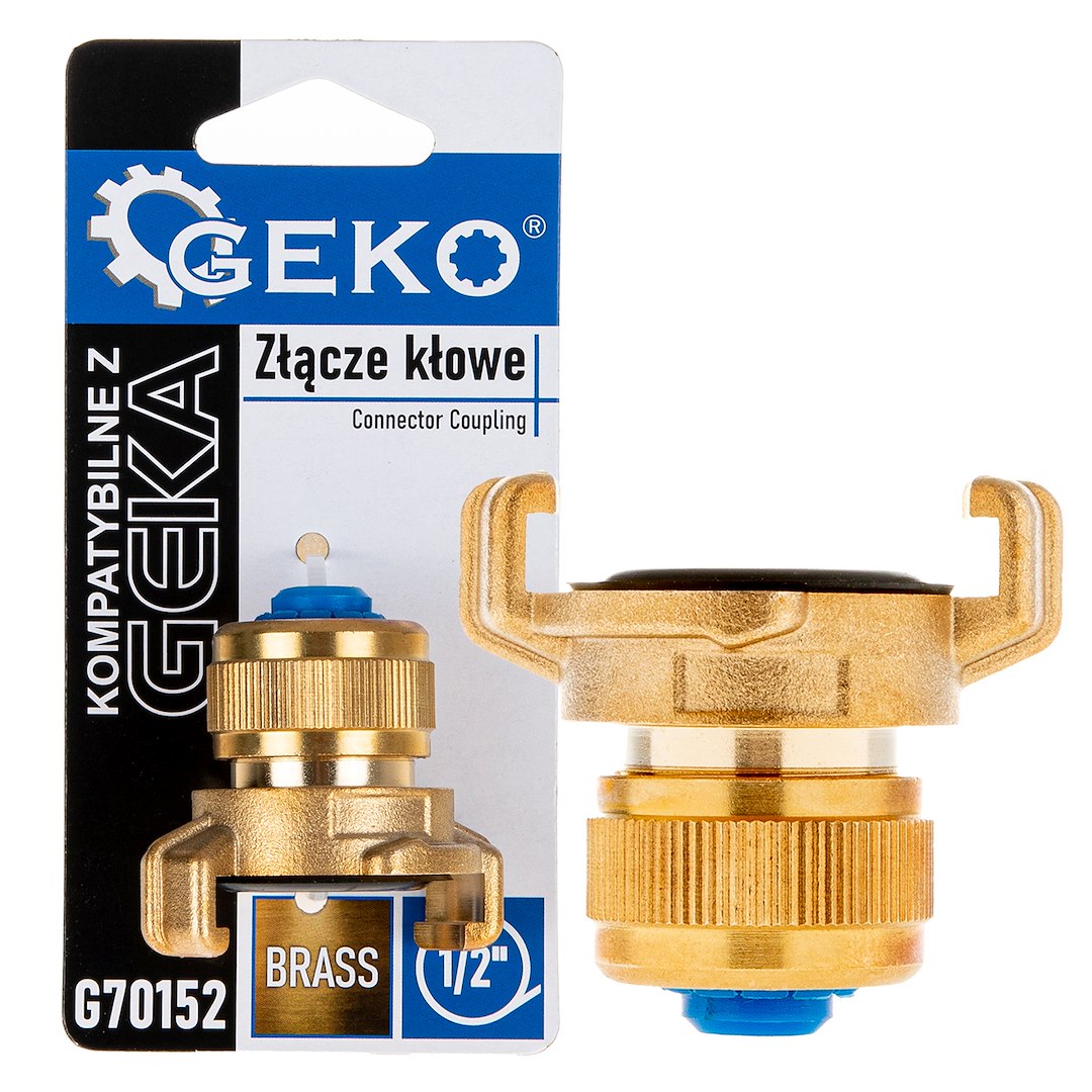 Brass connector compatible with GEKA connector – for 1/2" hose