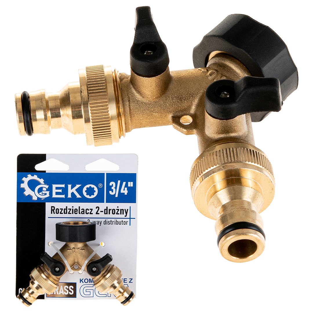 2-way distributor 3/4" with independent 3/4" valves and quick connectors