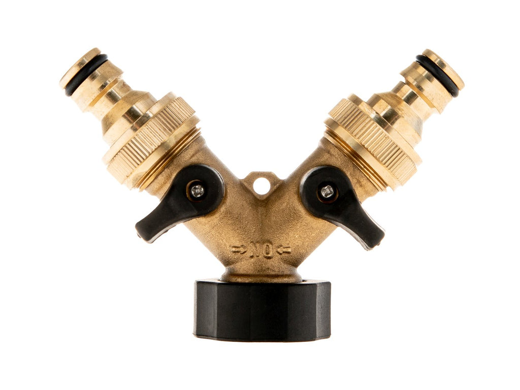 2-way distributor 3/4" with independent 3/4" valves and quick connectors