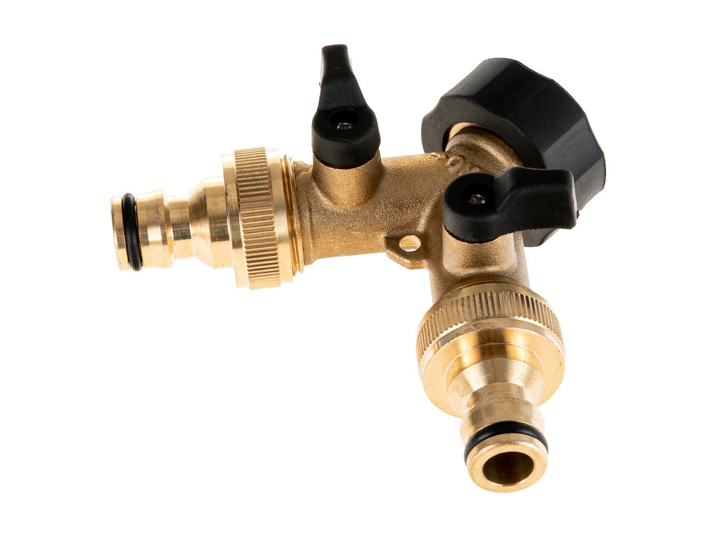 2-way distributor 3/4" with independent 3/4" valves and quick connectors