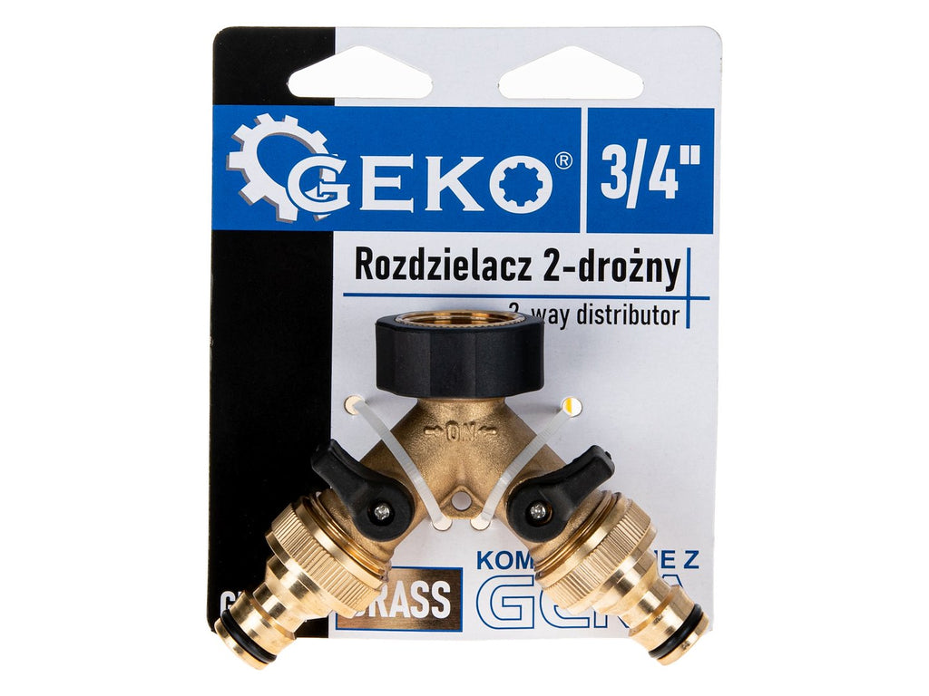2-way distributor 3/4" with independent 3/4" valves and quick connectors