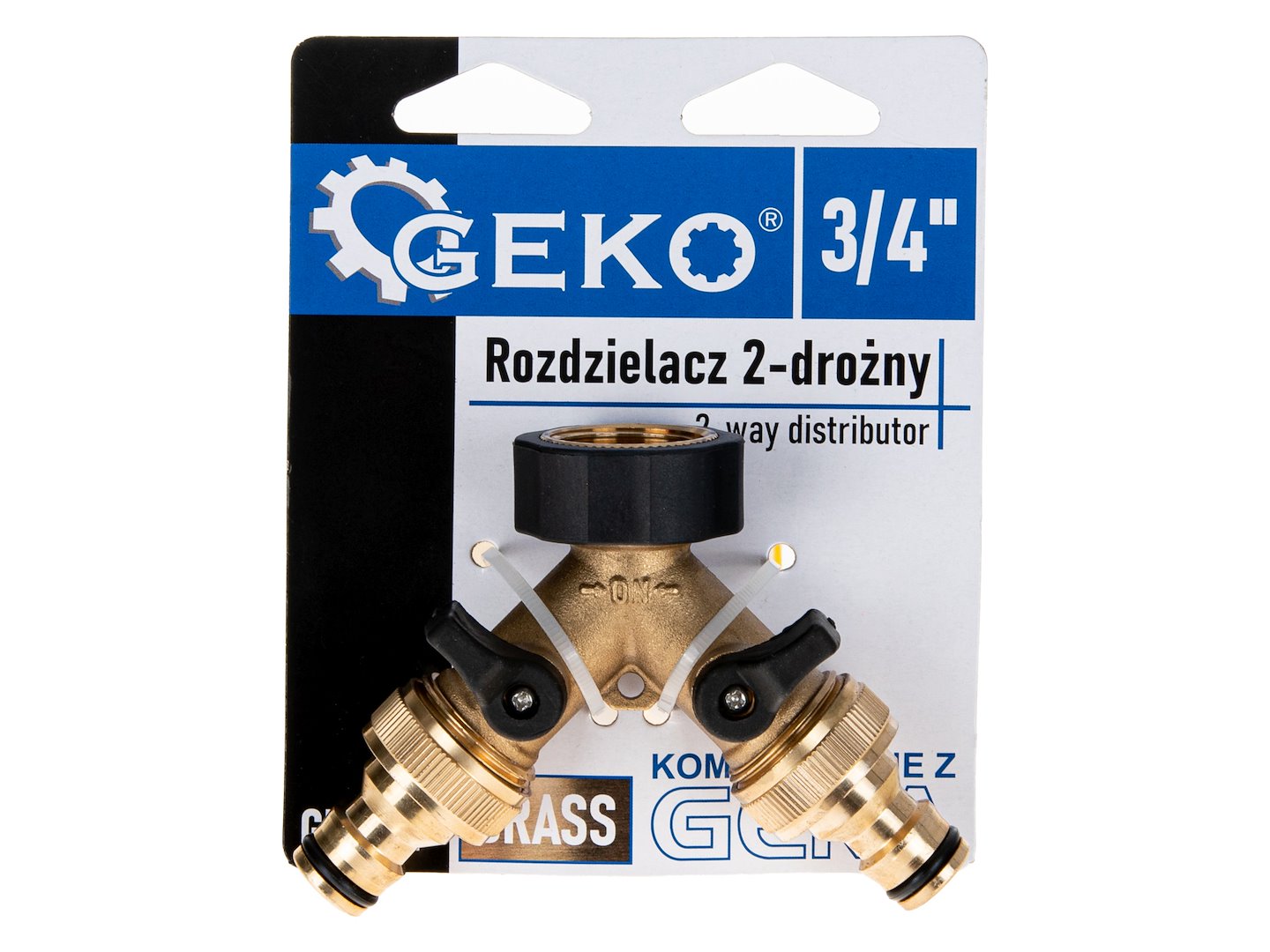 2-way distributor 3/4" with independent 3/4" valves and quick connectors