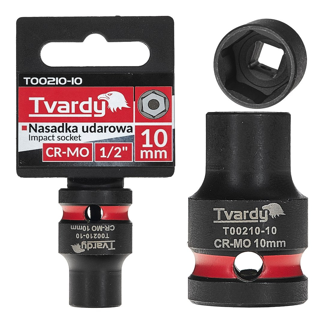 Impact socket 1/2" 6PT 10 mm CR-MO