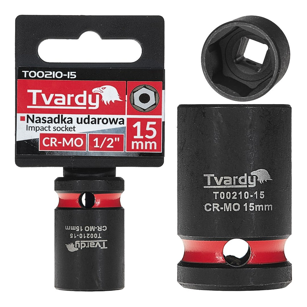 Impact socket 1/2" 6 PT 15 mm CR-MO