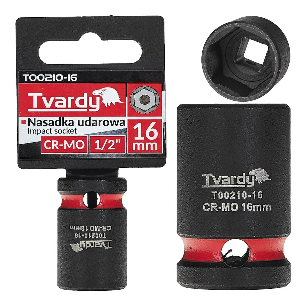 Impact socket 1/2" 6PT 16 mm CR-MO