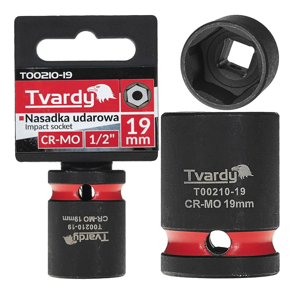 Impact socket 1/2" 6PT 19 mm CR-MO