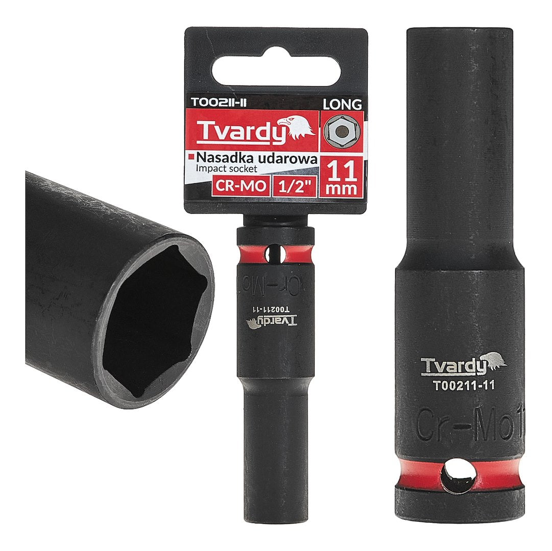 Deep impact socket 1/2" 6PT 11 mm CR-MO