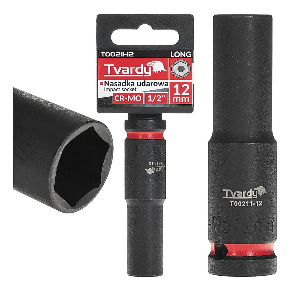 Deep impact socket 1/2" 6PT 12 mm CR-MO
