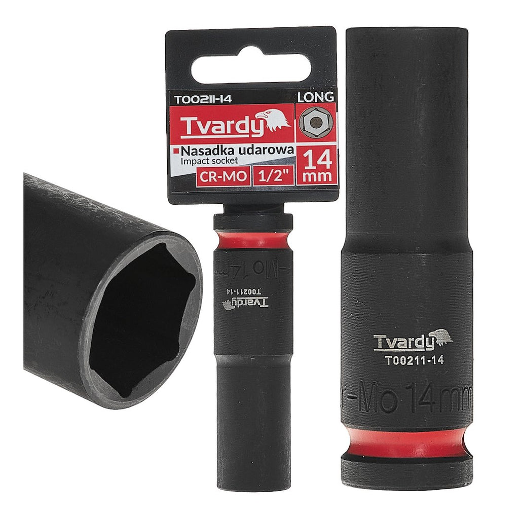 Deep impact socket 1/2" 6PT 14 mm CR-MO