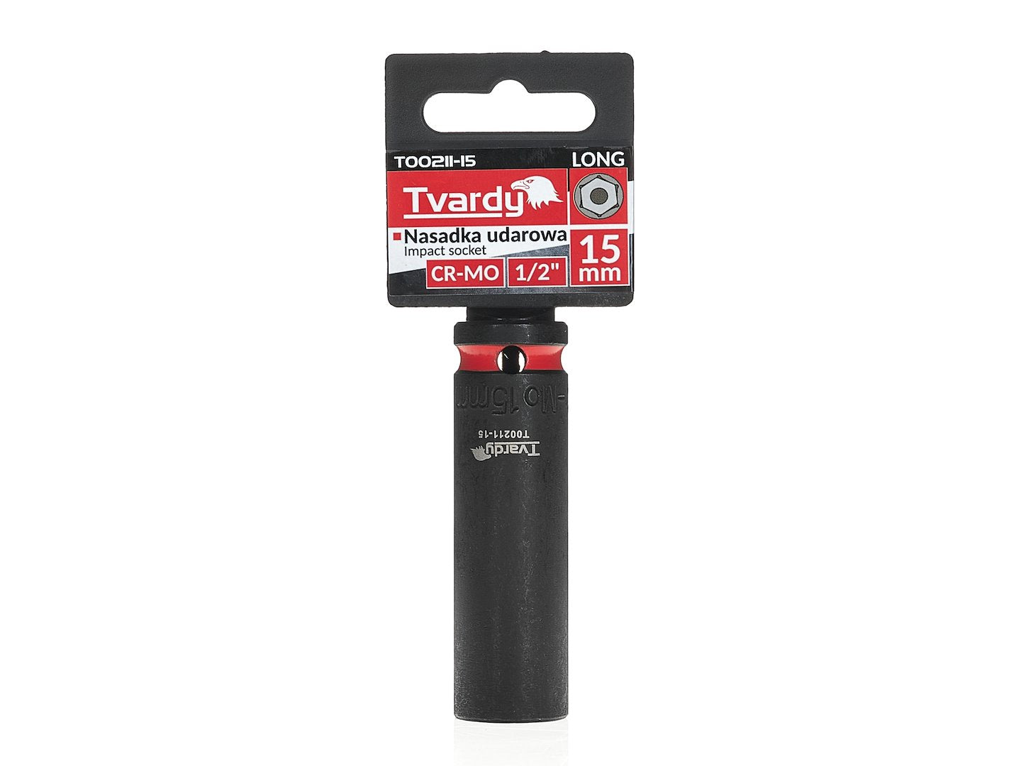 Deep impact socket 1/2" 6PT 15 mm CR-MO