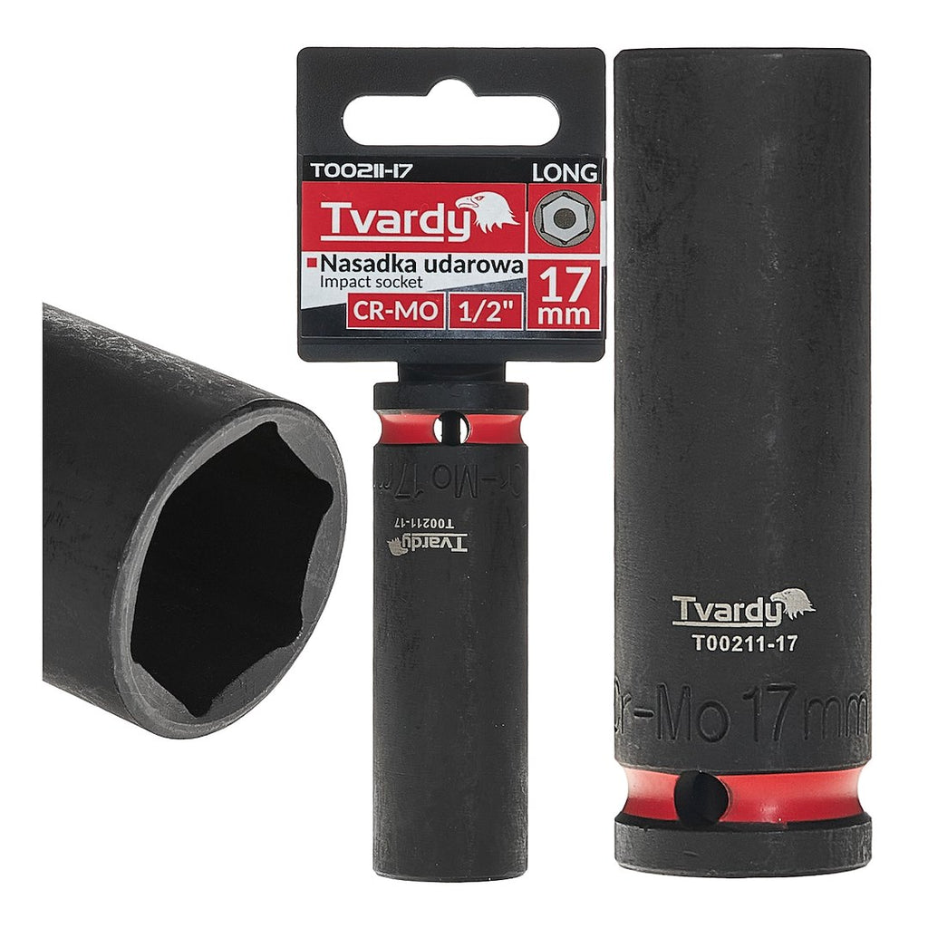 Deep impact socket 1/2" 6PT 17 mm CR-MO