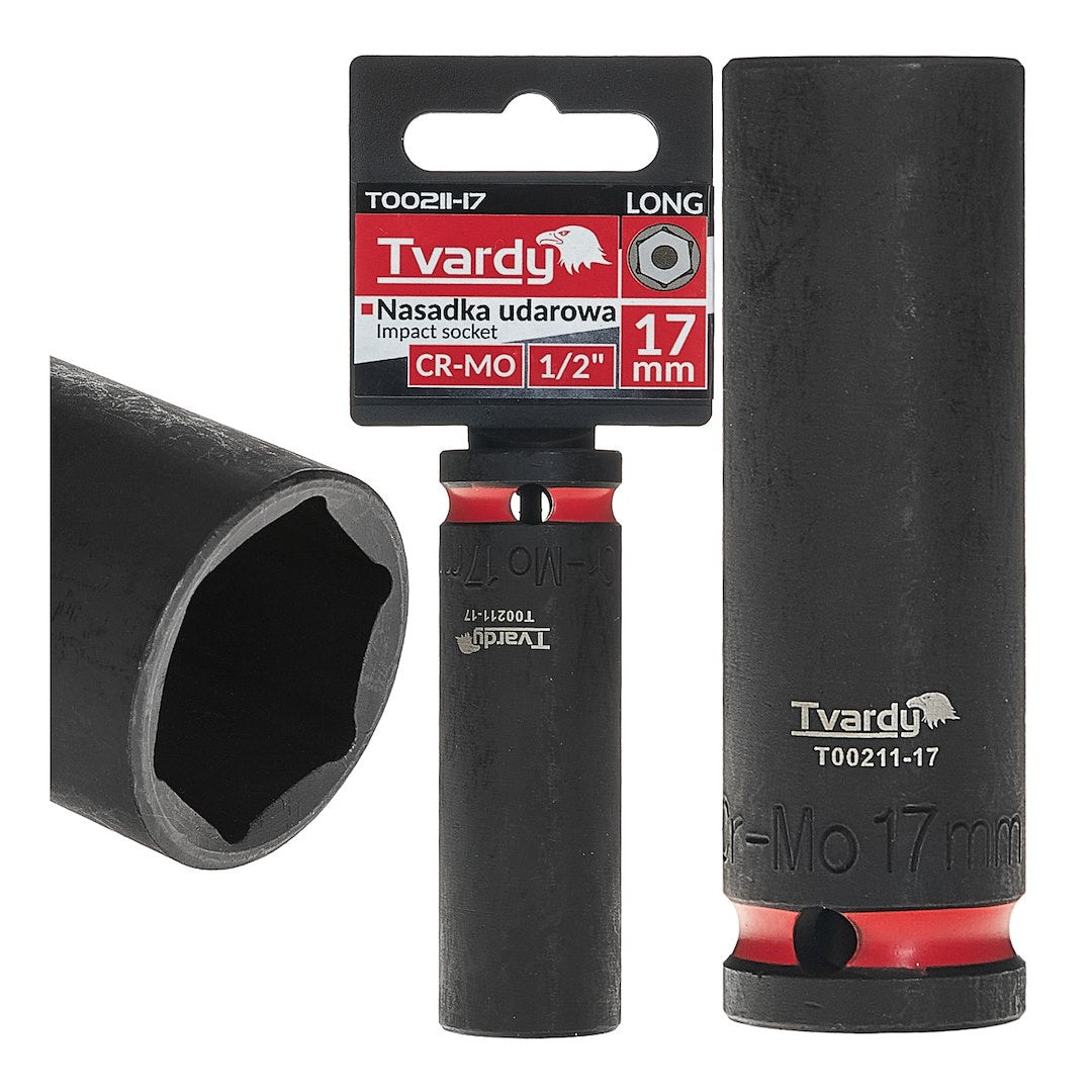 Deep impact socket 1/2" 6PT 17 mm CR-MO