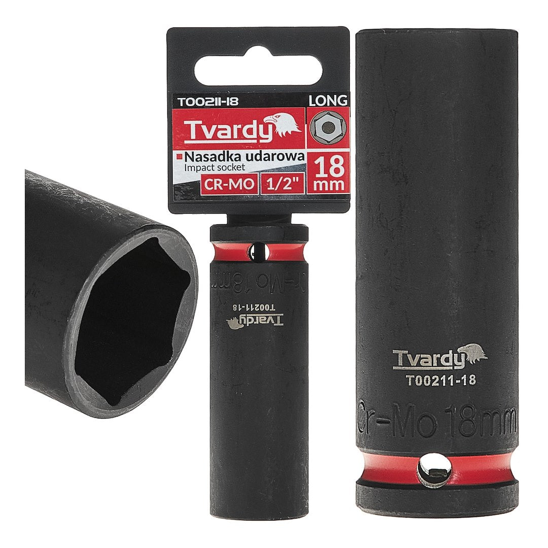 Deep impact socket 1/2" 6PT 18 mm CR-MO